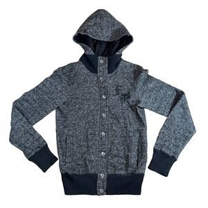 Vtg Y2K Fox Racing GrayBlack Zip Up Graphic Hoodie S Motocross Grunge Skater